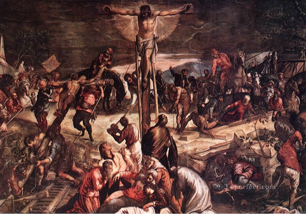 磔刑の詳細 1 イタリアのティントレット宗教キリスト教徒油絵